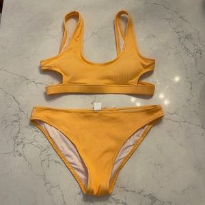 Cut out yellow bikini